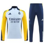 202425RealMadridGreyYellowHalfzipTracksuitset3 Me Sporty