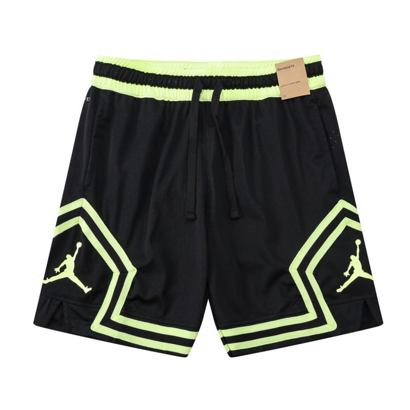 JordanDriFitBlackLightGreenShort Trendy and Sporty